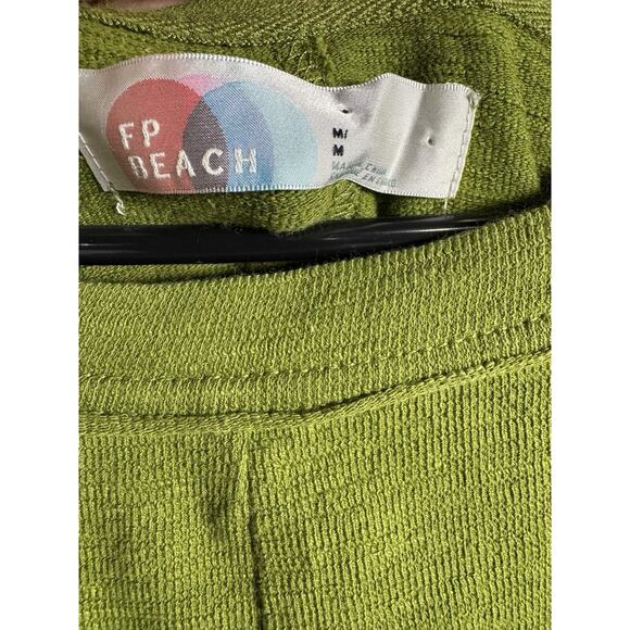 Free People NWOT Santa Maria Mini dress olive Oversized Medium Boho Coastal New - Picture 5 of 9